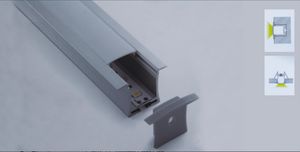 Kostenloser Versand 2 MT/TEILE Neuankömmling Einbau-LED-Profil aus Aluminium mit Verwendung für Streifen innerhalb von 12 mm LED-Stablicht LED-Profil aus Aluminium