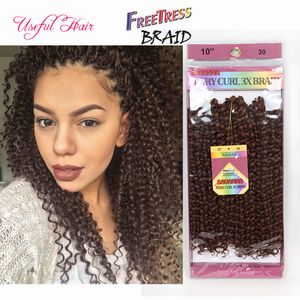 ombre burgundy high quality 10'' Natural deep wave crochet braids hair 3pc/lot Synthetic kinky curly synthetic braiding hair 3X Braid hair