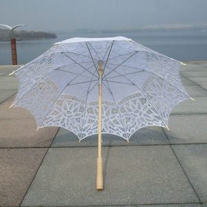 Eleganter Prinzessinnen-Spitzen-Sonnenschirm, Hochzeitsschirm, Battenburg-Spitze, handgefertigter Strand-Sonnenschirm mit langem Griff, kostenloser Versand ZA4965