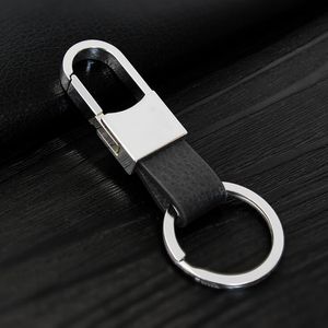 Custom Lettering Creative Business Men Leather KeyChain Metal Car Key Ring Waist Hanged Key Chains for Men Gift