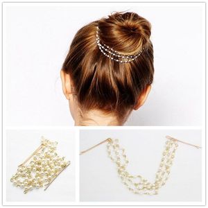 Neue Dame Multilayer Quasten Perle Kette Haarnadel Schüssel Haar Zubehör Haar Clip #T701