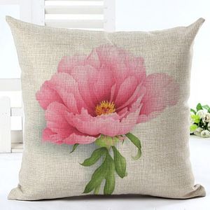 pink floral throw pillow case for sofa chair bed fuchsia flowers cushion cover peony almofada garden plant cojines256x