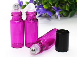 Brandneue, mattierte, leere 5-ml-Glasflasche zum Aufrollen für ätherische Öle, Aromatherapie-Flasche, Rollerball