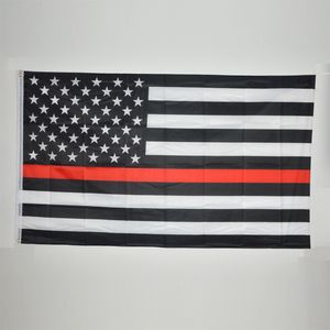 4 tipi BLELLINE USA Bandiere 3 per 5 piedi sottile linea rossa US Black Bianco e Blu Bandiera americana