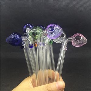 Tubulações de cachimbo de água para fumar vidro de vidro queimador de morango tubos coloridos pyrex tabaco tubos para venda