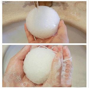 Spugna detergente per il lavaggio del viso con soffio facciale Konjac Konnyaku naturale di nuova vendita calda all'ingrosso bianca di alta qualità