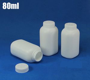 300pcs/lot Capacity 80ml White Plastic HDPE Bottle with Hole Cap for Powder Medicine, Talcum Powder Container