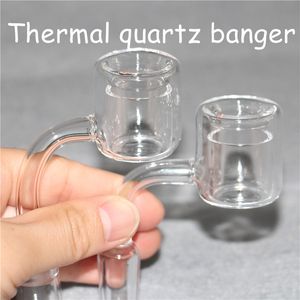 Hookahs Double Walls Quartz Thermal Banger Nail in 모두 10mm 14mm 18mm 남성과 여성 흡연 실리콘/유리 봉