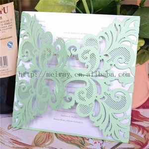 Cartão de papel verde de festa verde de Mint Green Mint, convites de casamento em branco no atacado 2016