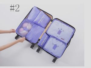 5 conjunto saco orgnizer 7 pçs conjunto zíper à prova dwaterproof água sacos de viagem das mulheres dos homens náilon bagagem embalagem cubo underware sutiã saco de armazenamento