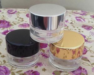 wax container glass Eco-friendly cosmetic 10g clear transparent cream jars and glass lotion bottle with gold silver black cap lid