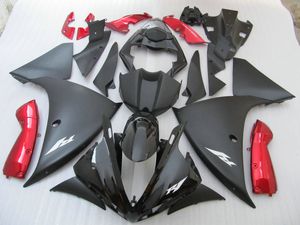 100% passform för Yamaha Injection Mote Fairings YZF R1 09 10 11-14 Svart Röda Fairings Set YZF R1 2009-2014 OY31