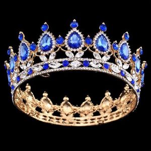 Pageant Full Circle Tiara Clear Austrian Rhinestones King   Queen Crown Wedding Bridal Crown Costume Party Art Deco