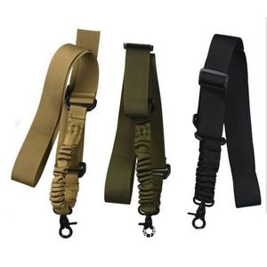 Multifunktions Nylon Einstellbare taktische Single Point Bungee Rifle Gun Airsoft Sling Jagd Gun Strap Armee grün schwarz Großhandel