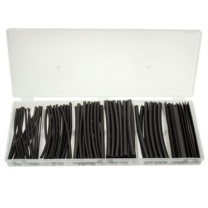 150Pcs 100mm 6 Size Black Polyolefin 2:1 Halogen-Free Heat Shrink Tubing Tube Sleeving Wire Cable Wrap Protestion Set w/ Box