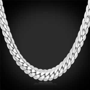 6mm Män Guldkedja Lång halsband Platinum Plated Smycken Curb Cuban Link Kedja Halsband