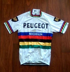 2019 Peugeot Dünya Şampiyonu Jersey Nefes Bisiklet Formaları Kısa Kollu Yaz Hızlı Kuru Bez MTB Ropa Ciclismo B2