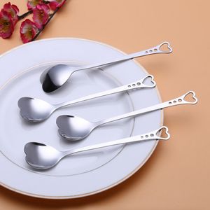 بالجملة- 1 PCS Heart Coffee Spoon Sugar Sugar Endring Ice Cream Honey Kitchen Coffeeshop flatwarespoons