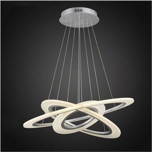 Lampadari moderni a sospensione a LED in acrilico, lampadari a sospensione a 3 cerchi, illuminazione per soggiorno, sala da pranzo, camera da letto