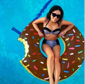 120cm Floating Donut Swimming Ring 48 tum Gigantisk Donut Swimming Float Uppblåsbara Swimming Ring Vuxen Pool Floats