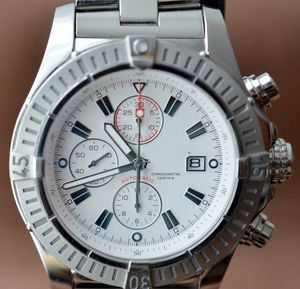 Heiße verkaufende Mens-Quarz-Datums-Uhr-Edelstahl-Armband-weißes Vorwahlknopf-Männer Sport-Armbanduhren