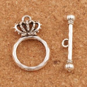 Crown Bractet Toggle CLASP 100 шт. / Лот Античные серебряные Браслеты Браслеты L864 Ювелирные Изделия Комплектующие 15,3x23,7 мм