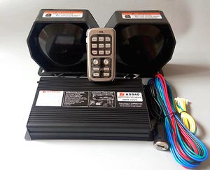 AS940 Amplificatori per sirene di polizia remote wireless a doppio tono da 400 W allarme per auto con funzione microfono 2 unità altoparlante da 200 W257C