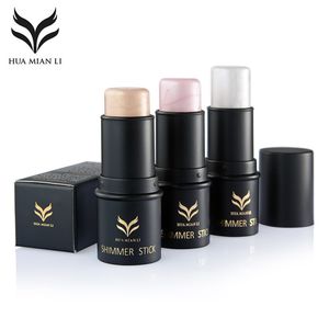 Кремовый Контур оптовых-HUAMIANLI Марка Shimmer Bronzer Highlighter Фонд Придерживайтесь Pen Голый крем Concealer наклейки Контурная Nude D Face Makeup