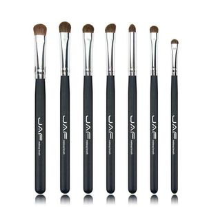 JAF Classic 7-teiliges Make-up-Pinselset, 100 % natürliches Tierpferd, Ponyhaar, Augen-Make-up-Pinsel-Set, weiß/schwarz/rosa