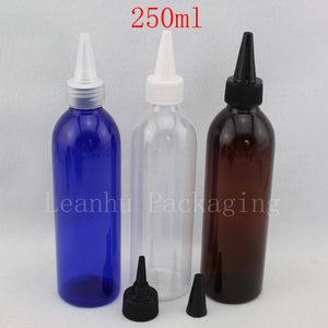 Envases De Botellas De Loción al por mayor-250ml x botellas de plástico de loción de agua vacía con tapa superior giratoria E contenedores de envases líquidos recipiente de cola con tapa puntiaguda