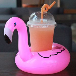 PVC Inflatable Drink Cup Holder White Unicorn Beverage Holders Pegasus Floating Glass Inflatable Pool Toy Beach Stand