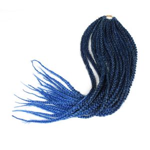 Crochet Braids Ombre Blue 3s Box Braids Extensions Twist Syntetyczna oplatanie Włosów Szydełek Warkocze Włosów Rozszerzenia 24hours Service Havana Twist Colorfil