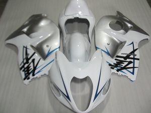 Kit de carenagem da motocicleta para Suzuki GSXR1300 96 97 98 99 00 01-07 carenagens de prata brancas GSXR1300 1996-2007 OT05