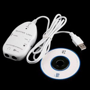 Freeshipping New Guitar to USB Interface Link Cable PC/MAC Recording Record with CD Driver black or white