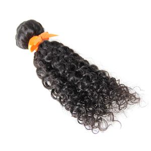 Feixes de cabelo humano não processado 4 pacotes kinky encaracolado cabelo virgem Preto Natural peruano cabelo virgem, nenhum derramamento, emaranhado livre