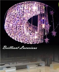 Nova Estrela De Iluminação venda por atacado-Novo design Decoração moderna fashinal LED segmentação dimmale lustre de teto luz barras de cristal Breve e estrela LLFA