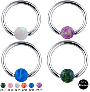 100% G23 Titanium Hoop Sutki Pierścionki Clip Ball Studs Nose Ring Body Piercing Biżuteria dla mężczyzn kobiet