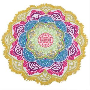 Indian Mandala Beach Towel Tassel Printed Tapestry Hippy Boho Tablecloth Bohemian Serviette Covers Beach Shawl Wrap Yoga Mat