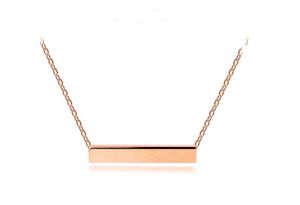 Top Quality Never Fade Blank Plain Necklace High Polished Simple Bar Pendant Necklace For Women Gift