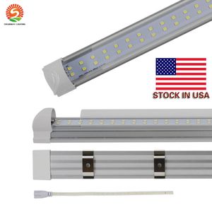 top popular 8FT LED T8 Tubes Double Row 8 foot T8 integrated LED Light Bulbs 65W 72W 7200LM 2.4M SMD2835 led fluorescent lighting Lamps 2023