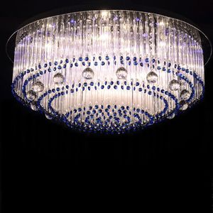 Lampada di cristallo a led zaffiro vetro rotondo cristalli barswarovski illuminazione a soffitto E14 110v 220v soggiorno camera da letto lampada da studio