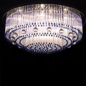 Sapphire led crystal lamp round glass barswarovski crystals ceiling lighting E14 110v 220v living room bedroom studying room lamp