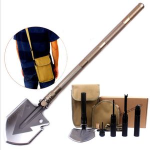 Professional Military Tactical Multifunction Shovel Outdoor Camping Survival Foldable Spade Tool Equipment Black Golden Color