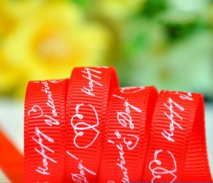 Wholesale rolled threads resale online - 100yards a roll mm and mm width Happy Valentine s Day red thread ribbon Decoration Holiday party supply DIY accessories Gift Wrap packing