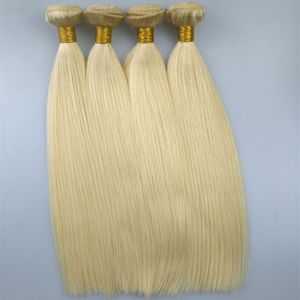 Elbess Hair - 613 Blondynka Dziewiczy Human Hair Wiązki 50g / szt 4 Zundce Prosto Fala Ludzkie Włosy