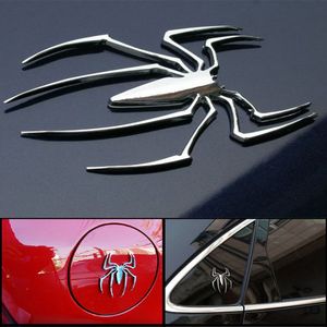 Adesivos de carro 3D universais de metal em forma de aranha emblema cromado carro caminhão motor adesivo ouro/prata crachá decalque estilo do carro