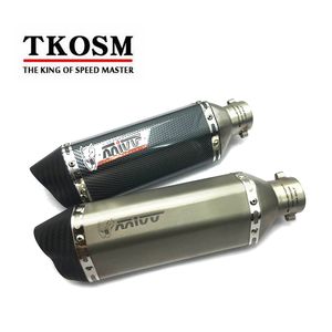 TKOSM MIVV Fibra de Carbono Cor 35-51mm Motorcycle Motorcycle Silfler Scape Scape Moto Exaustão CB400 TMAX530 CBR125 Z800