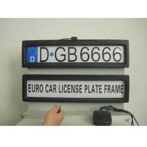 Molduras de automóveis em aço preto, molduras de placa de licença dianteiras e traseiras, duas peças, um conjunto de molduras de placa de licença, cobertura remota furtiva de privacidade para carro 229v