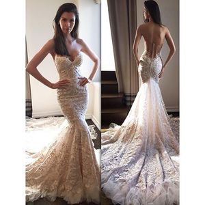 2020 New Fashion Vestido De Noiva Pizzo ricamato su rete Off The Shoulder Backless Abito da sposa Sweetheart Mermaid Abito da sposa