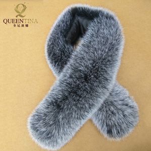 Wholesale- New 100% Real  Fur Collar 80cm Long  Fur Square Collar Ring Scarf Womens Genuine Natural  Fur Scarves Collar Accessory